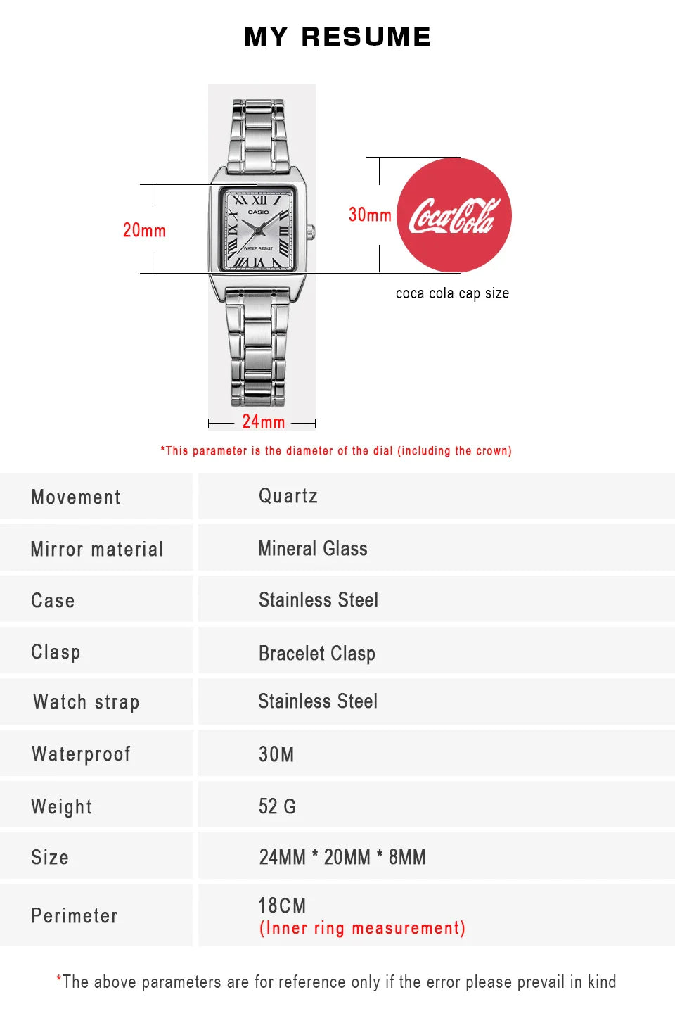 Casio watch for women top brand luxury set 30m Waterproof Quartz ladies watch Tonneau shape Stainless Ste reloj mujer LTP-V007D-