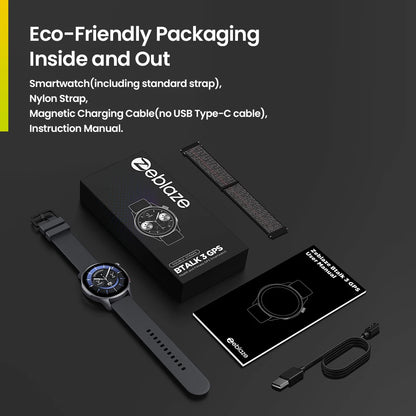 New Zeblaze Btalk 3 GPS Smartwatch 1.43" AMOLED Screen Dual Strap Bluetooth Calling Sports Watch Heart Rate SpO2 Stress Tracking