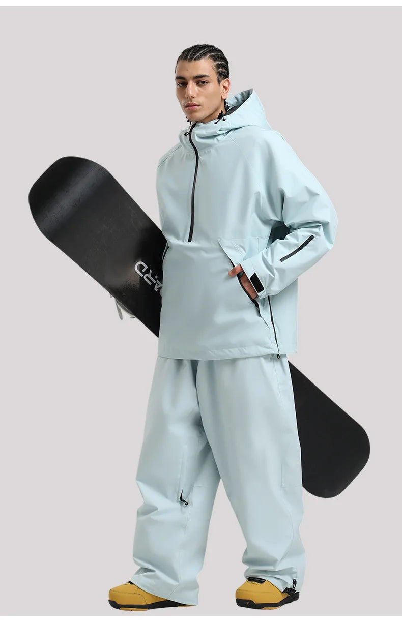 Gsou Snow 2025 Women's & Men's Slim Fit Ski Suit Set - Thermal Insulated Waterproof Snowboard Jacket & Pants for Outdoor Sports