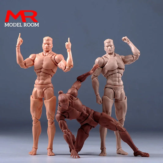 Third Part 1/12 Scale Super Flexible Male Joint Body 16.5cm Soldier Muscle Strong Articulated Action Figure Body Doll