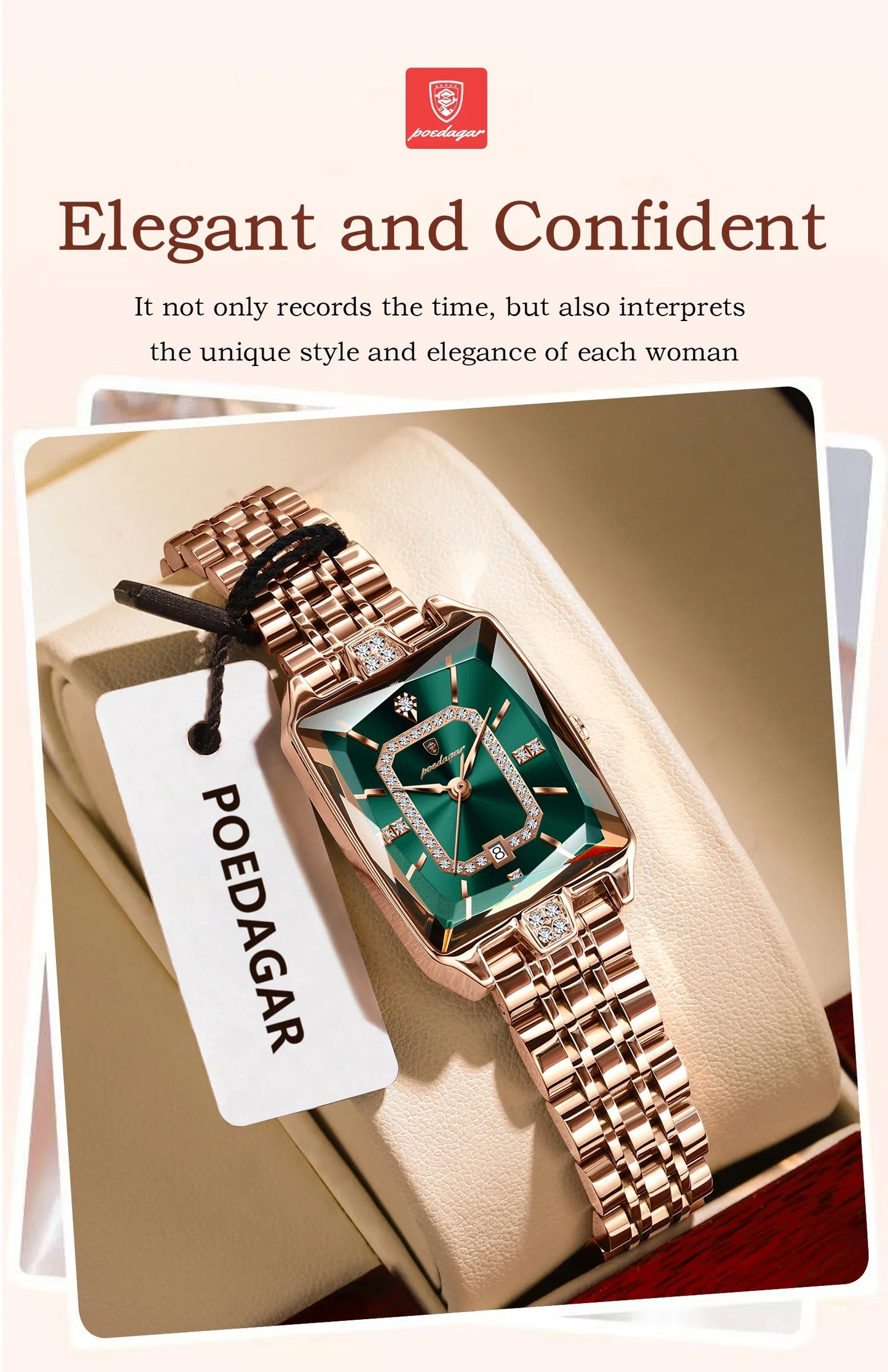 POEDAGAR Luxury Brand Ladies Wristwatch Waterproof Stainless Steel Date Women Watch Casual Fashion Quartz Women’s Watches Reloj