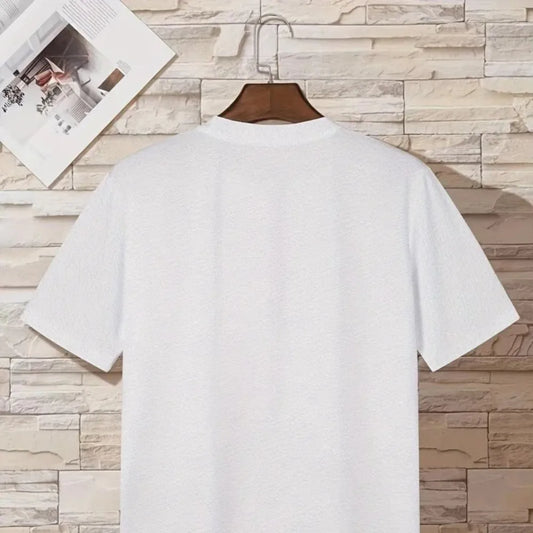 Men Oversized Fashion Loose American Vintage Letter Print Short Sleeve Round Neck Versatile Trend Couple outfit