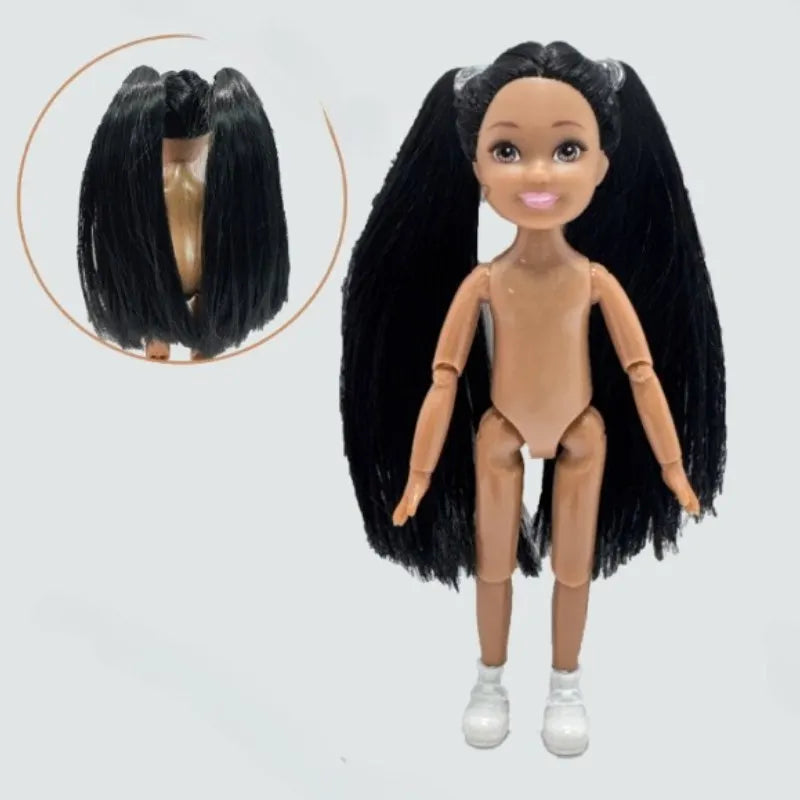 5-inch Little Doll Tan Skin 14.5cm Height Girl Dress Up Toy for Children Girls