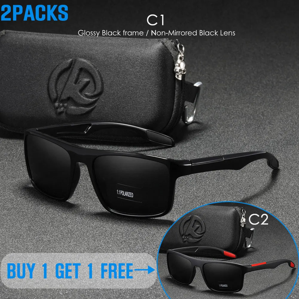 KDEAM Rectangular Ultra Light Sports Sunglasses Men Polarized TAC 1.1mm Thickness Lens Driving Sun Glasses Women Cat.3