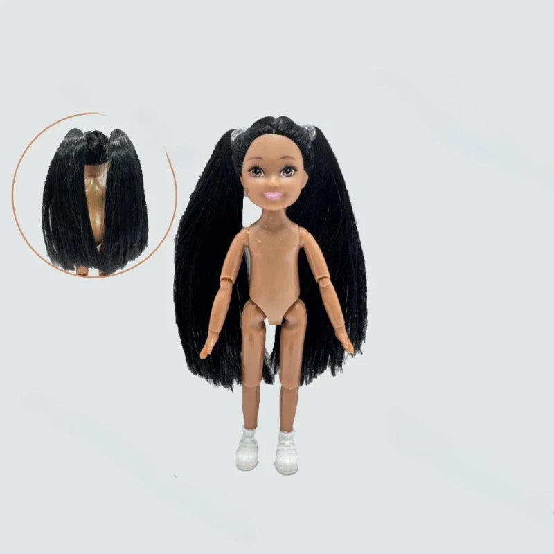 5-inch Little Doll Tan Skin 14.5cm Height Girl Dress Up Toy for Children Girls