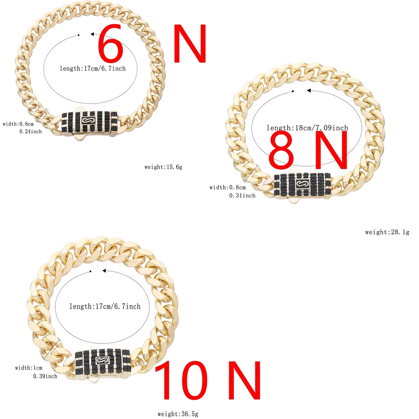14K Monaco new chain for men and women, brass, cubic zirconia, fashionable Monaco bracelet for men and women