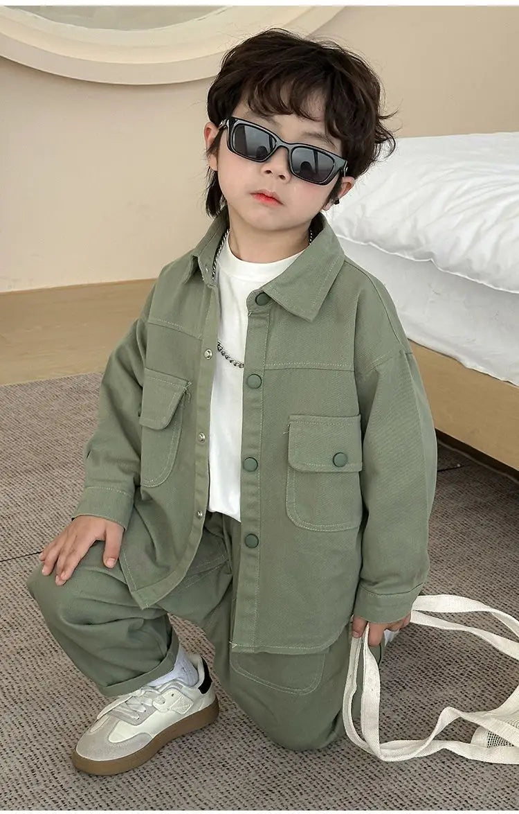 Boys Suit Coat+Pants Cotton 2Pcs/Sets 2025 Lasted Spring Autumn Sports Sets Teenagers Tracksuit Children Clothing
