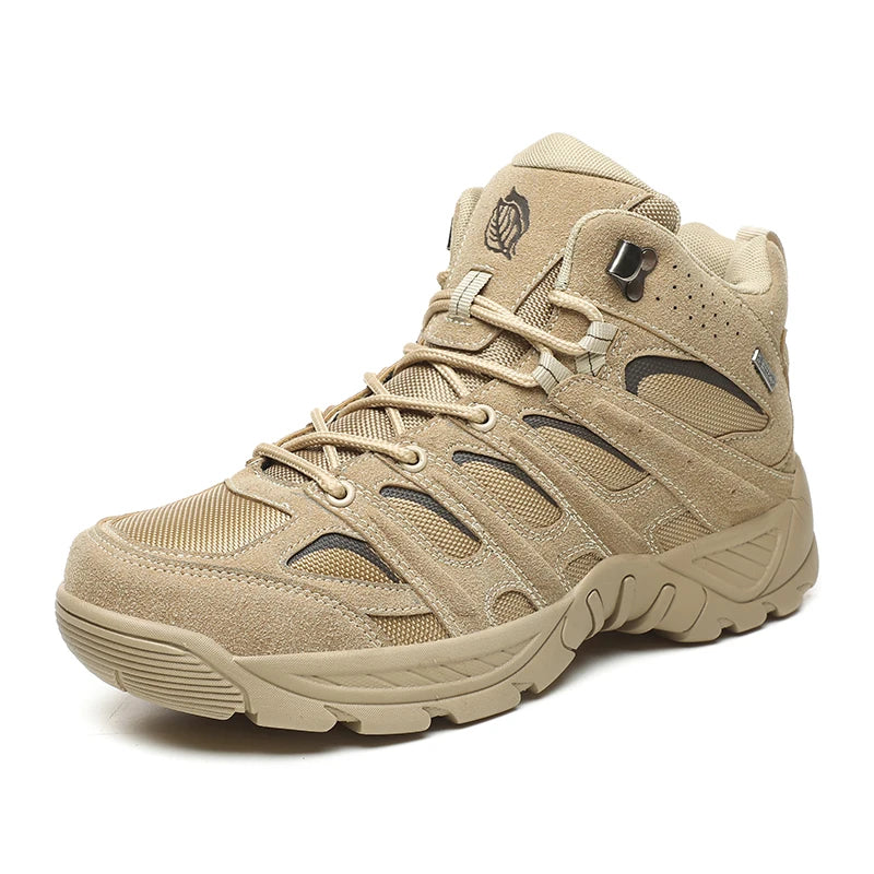 Men Desert Boots Men Outdoor Suede Ankle Boots Tactical Combat Boots Work Safty Shoes for Men Casual Waterproof Hiking Shoes