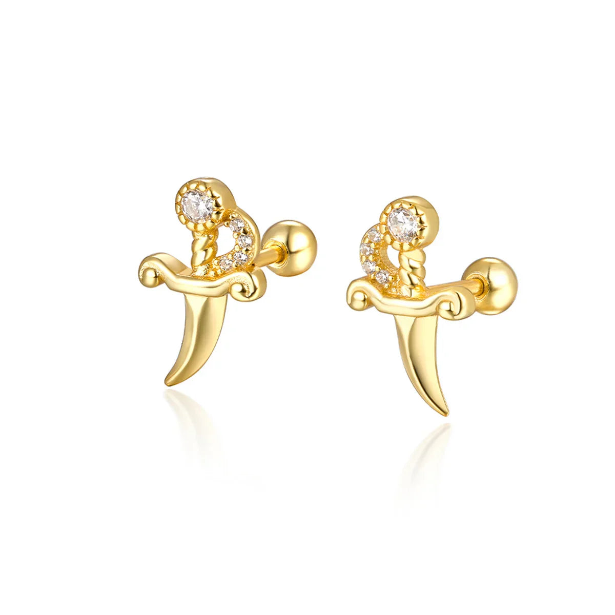 WANTME 925 Sterling Silver Fashion Love Butterfly Romantic Star Crown Screw Stud Earrings for Women Ear Bone Piercing Jewelry