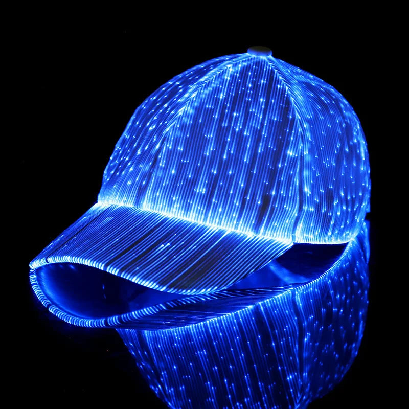 Hot LED Light Up Baseball Cap Neon Colorful Glowing Adjustable Sun Hats For Women Men Night Running Caps Travel Supplies