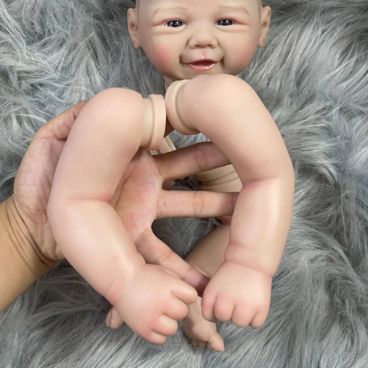 MRB 19 inch Already Finished Painted Reborn Doll Parts Vivienne Cute Baby 3D Painting with Visible Veins Cloth Body Included