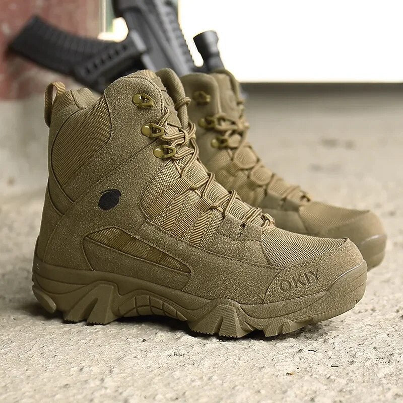 Men Military Boots Men Outdoor Ankle Boots Tactical Combat Boots Work Safty Shoe for Men