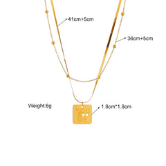 Stainless Steel Geometry Star Moon Butterfly Pendant Multilayer Chain Choker Necklace