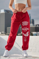 sweatpants gym bodybuilding running training pants cotton terry printed