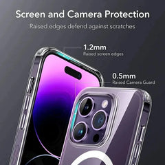 Clear Magnetic Phone Case For iPhone 14 11 12 13 15 Pro Max 13 Mini 14 15 Plus Magsafe Wireless Charge Silicone Shockproof Cover