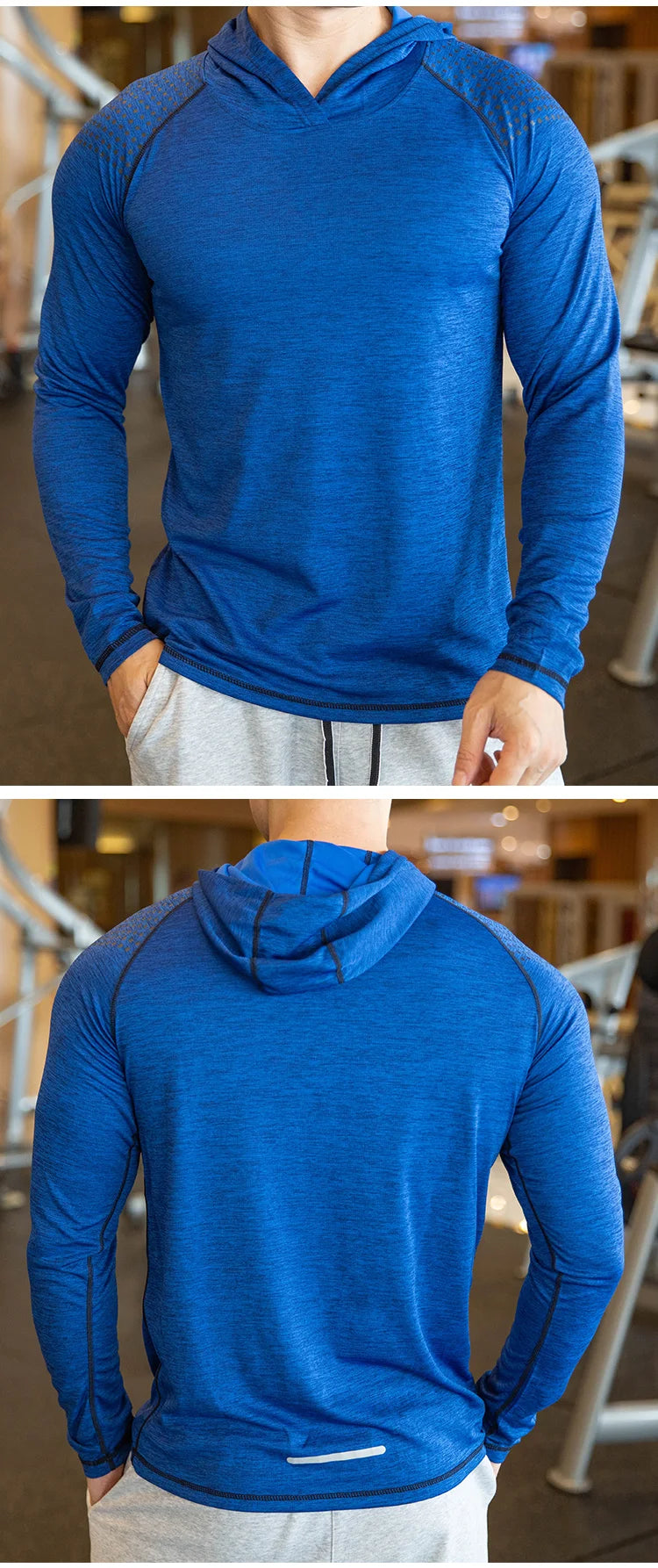 Men Hoodies Summer Running Fitness Casual Hooded Quick Dry Sweatshirts