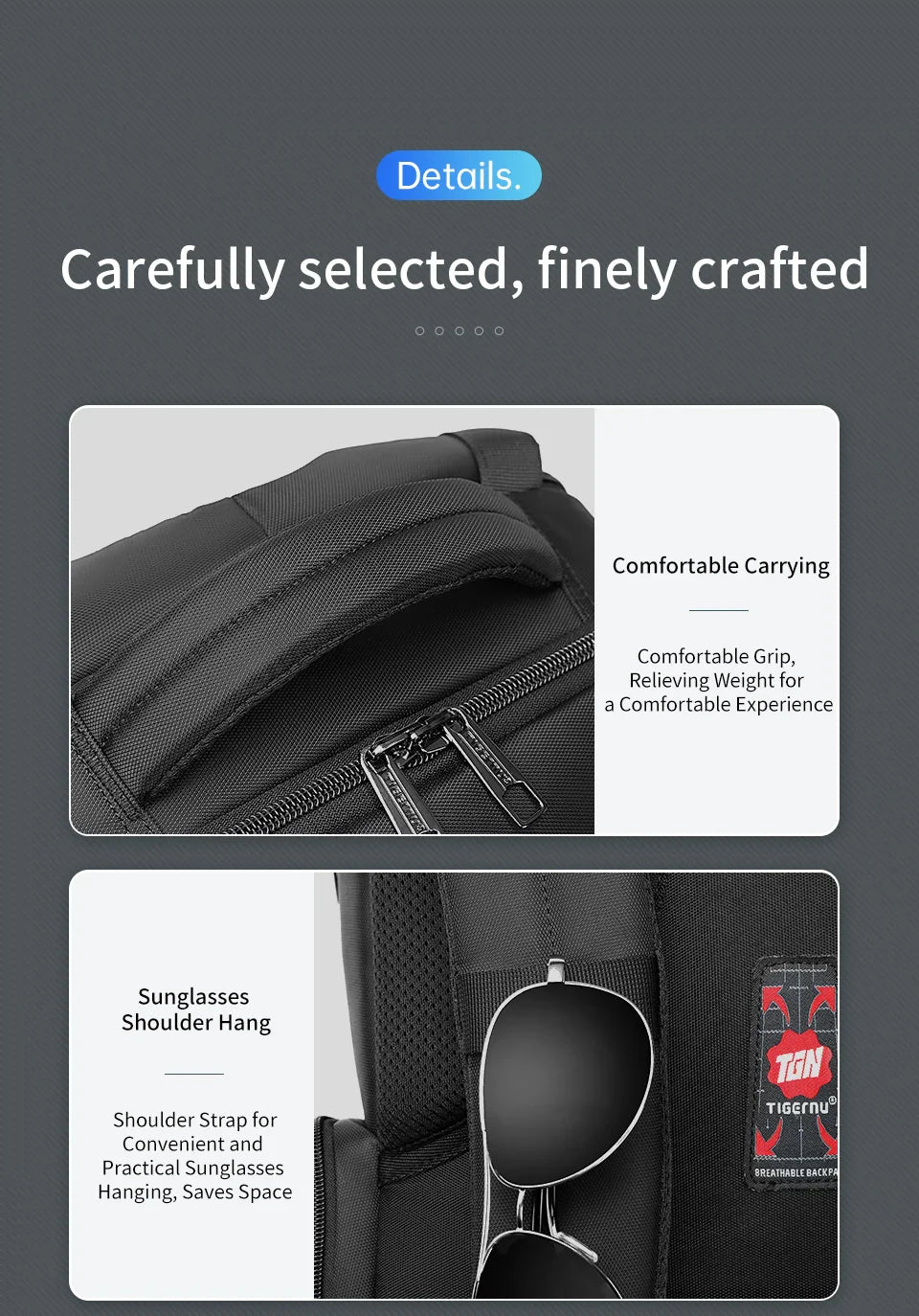 Tigernu Travel Backpacks Vacuum Backpack 14 15.6 17.3inch Laptop Backpack For School Backpack Men Schoolbag Compression Backpack