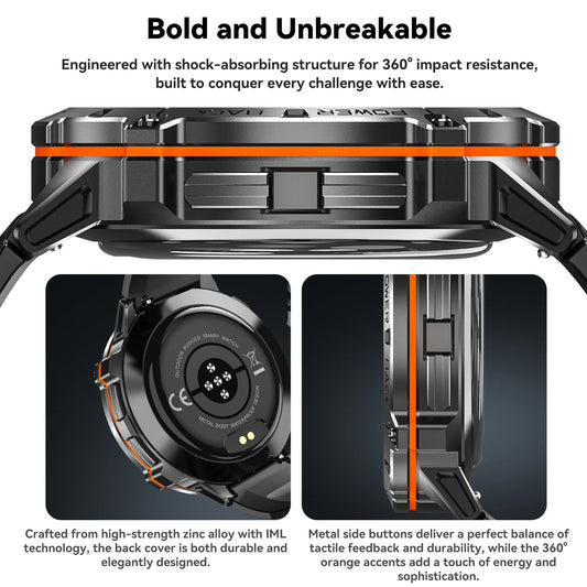 Cubot X3, Sport Waterproof Smartwatch, 1.73-inch AMOLED Display, Bluetooth Calls, 900mAh Battery, Blood Oxygen, Fitness Tracker