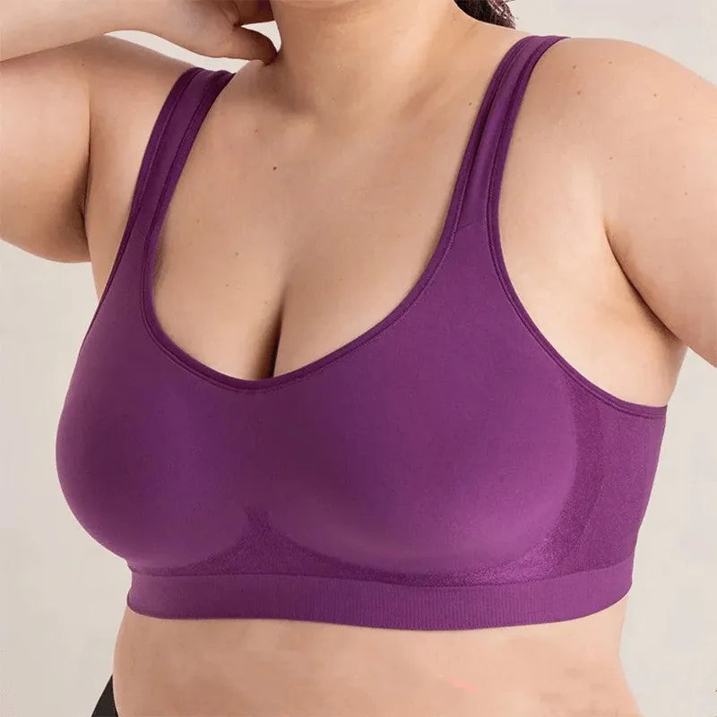 Women Daily Comfort Wireless Shaper Bra Bright Silk Decoration Lingerie
