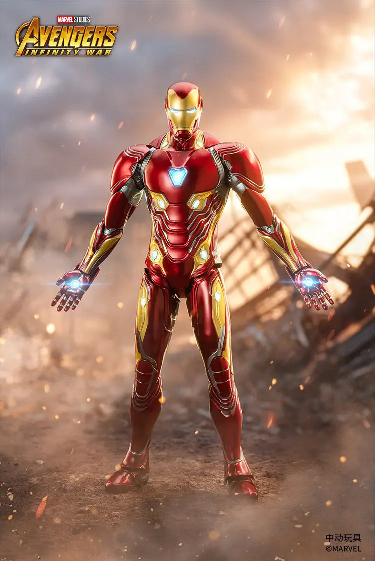 ZDTDS Original 1/5 36CM Iron Man MK50 MK3 LED lighting 10th Anniversary Memorial Collect Tony Stark Model Action Figure Gift