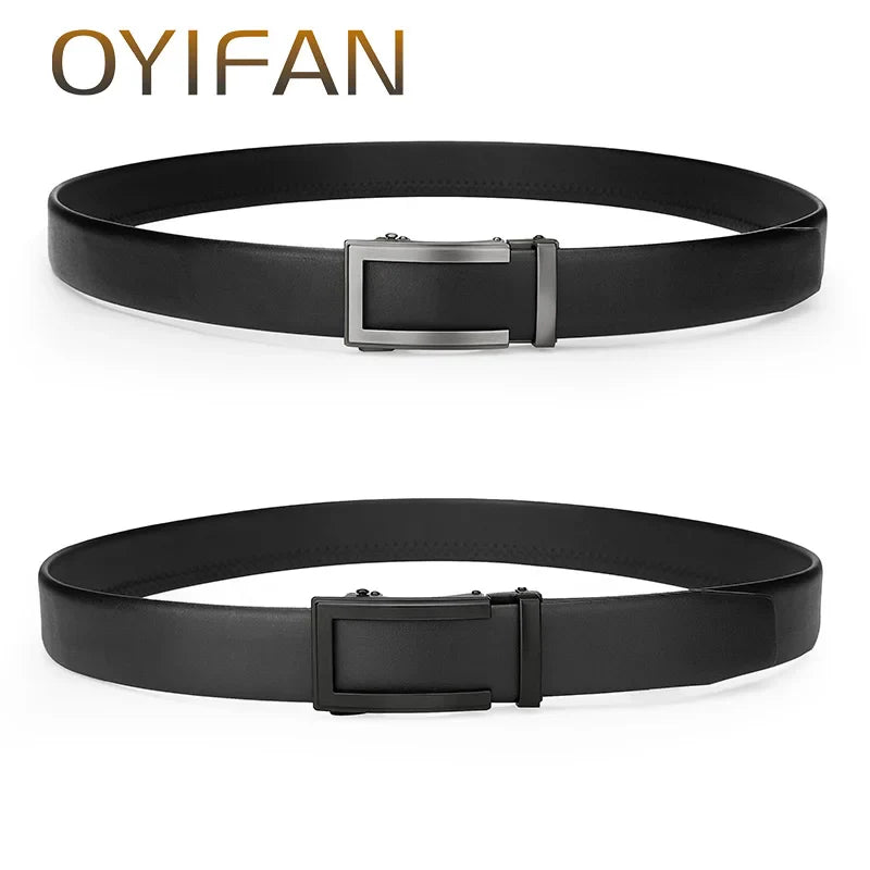 Fashion Designer Men's Automatic Belt 110-130cm Alloy Automatic Buckle Ratchet Belt Men's Genuine Leather Belt