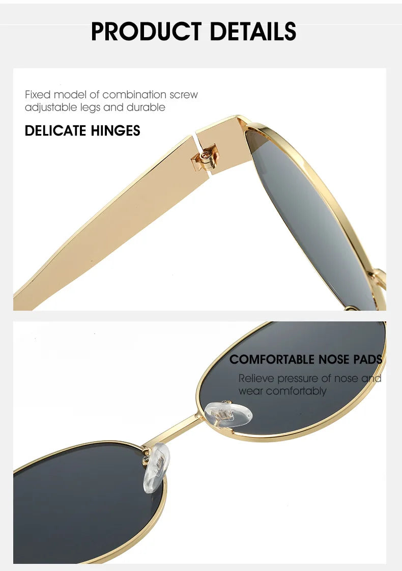 New Oval Frame Fashionable Sunglasses Metal Frame Personalized Sunglasses Ins Trendy Sunglasses For Friend Gifts