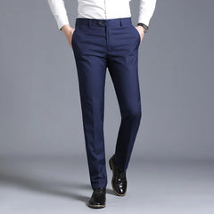 Boutique Fashion Solid Color Mens Casual Business Suit Pants Male