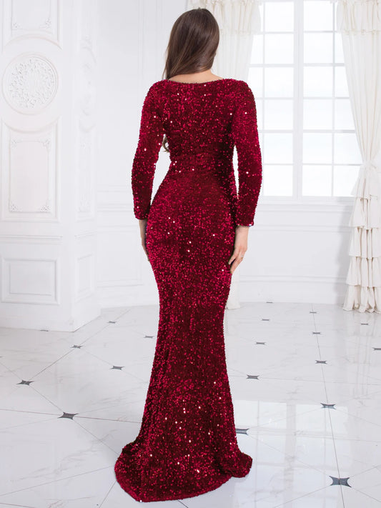 Homecoming Dresses: Women O Neck Evening Prom Gown Party Long Dresses