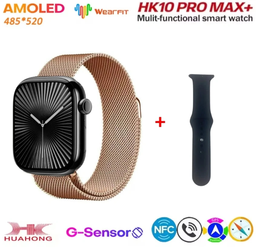 HK10 Pro Max  AMOLED Smart Watch Men WiFi Bluetooth Call ChatGPT Compass G-Sensor Photo Album Sport Smartwatch for Android IOS