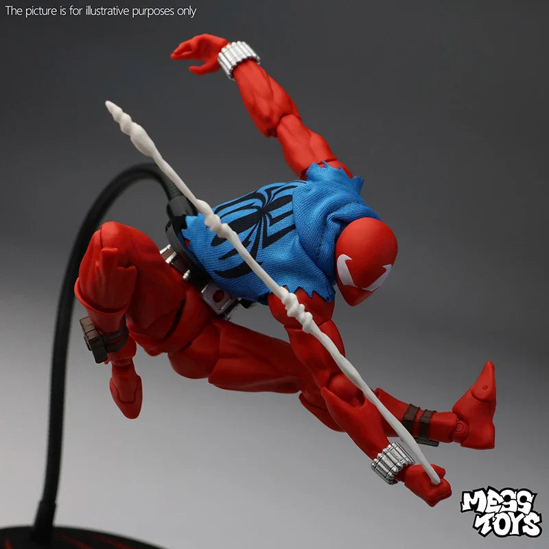 MESS Toys Scarlet Spider Man Action Figure Genuine Anime Handmade Collectible Ornament Toy For Kids And Anime Fans Holiday Gift