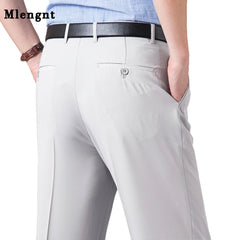 Big Size Comfortable Wrinkle-Resistant Suit Pants Mens Baggy Double Pleated Classic