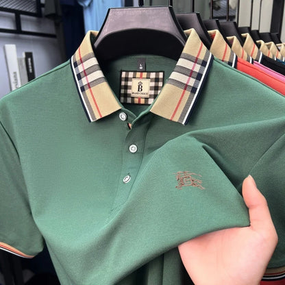 Designer fashion brand short sleeve polo shirt men summer new luxury exquisite embroidery high-end business casual Paul T-shirt