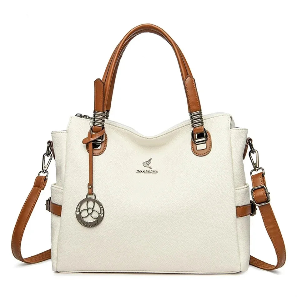 Soft Leather Handbags Women Bags Designer 3 Layers Shoulder Crossbody