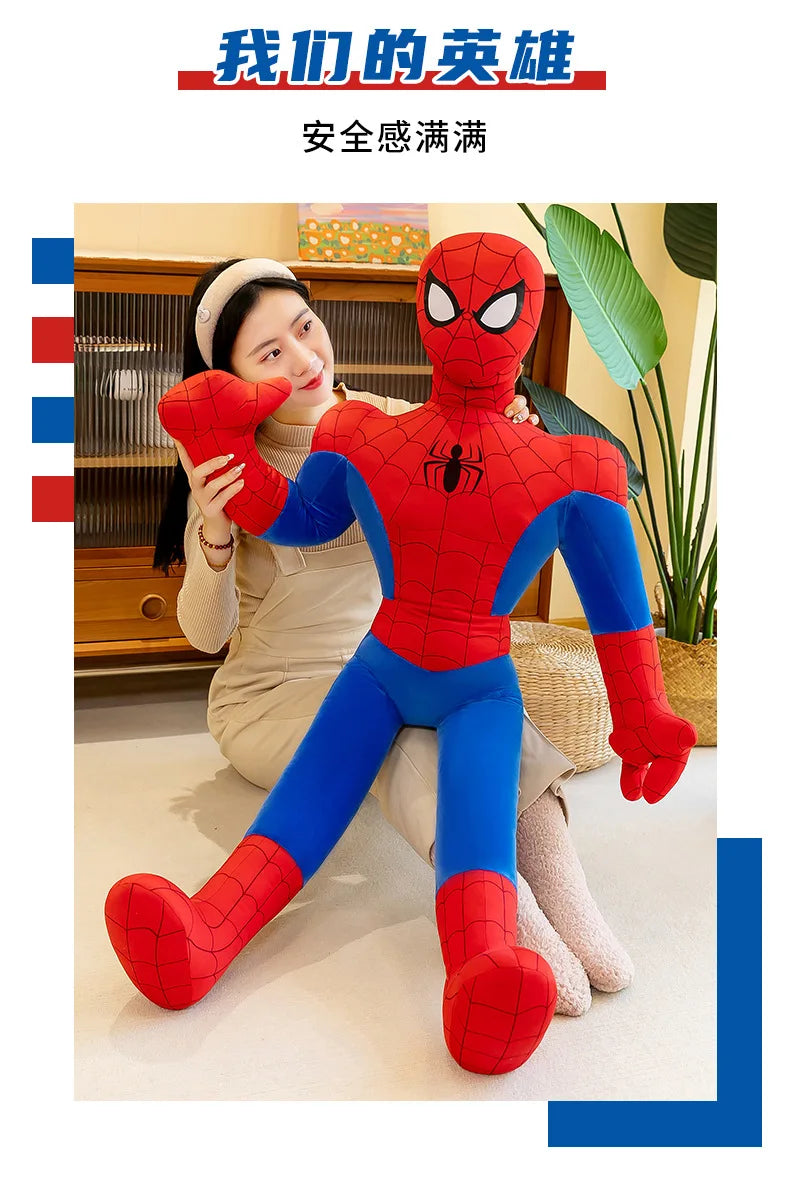 40-120Cm Spiderman New Cute Plush Doll Toys Kawaii Huge Sleep Pillow Cushion Soft Stuffed Animal Doll Birthday Gift for Kids