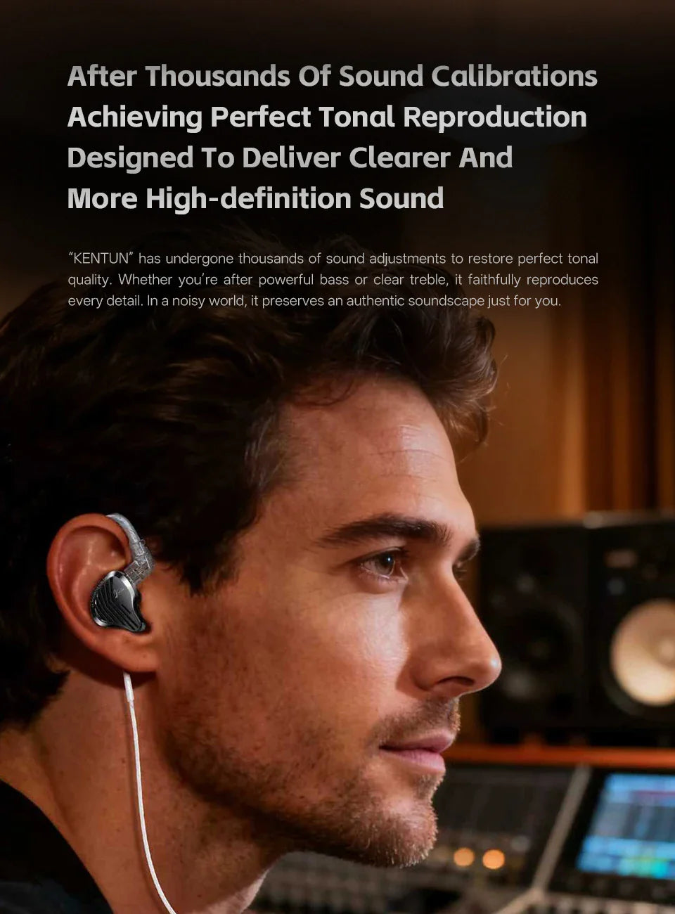 GK KUNTEN Dynamic Drive Headphones HIFI Heavy Bass Earbuds Sports Metal Headphones Detachable Headphones 2PIN KZ Zenith EDX