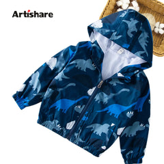 Boys Outerwear Coat Dinosaurs Pattern Boy Coat Spring Autumn Kids Coats Casual Style Kids Clothes Boy