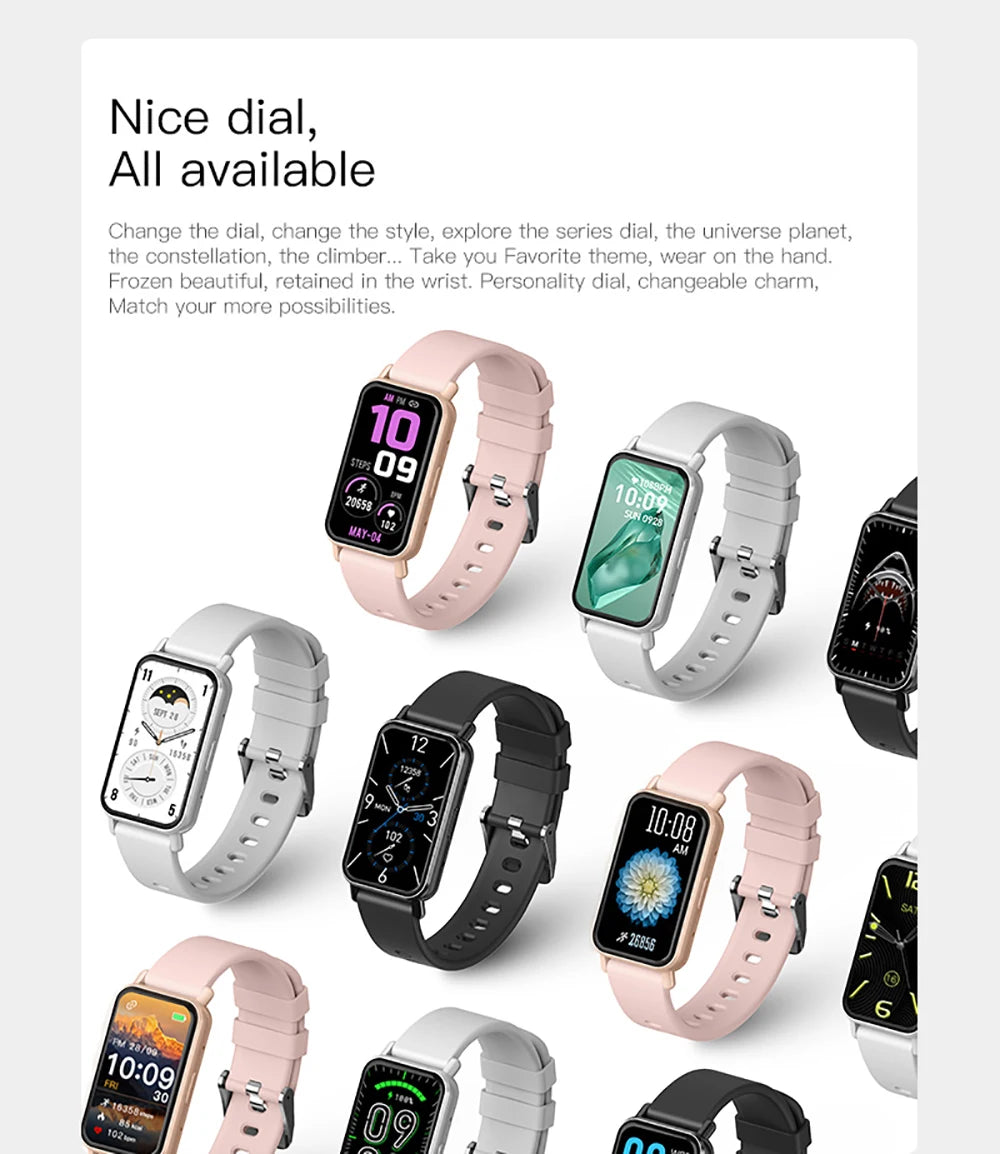 LIGE Smart Watch Men Women Smart Bracelet Wristband 1.45 Inch Heart Rate Waterproof Sports Fitness Tracker Bluetooth Call Band