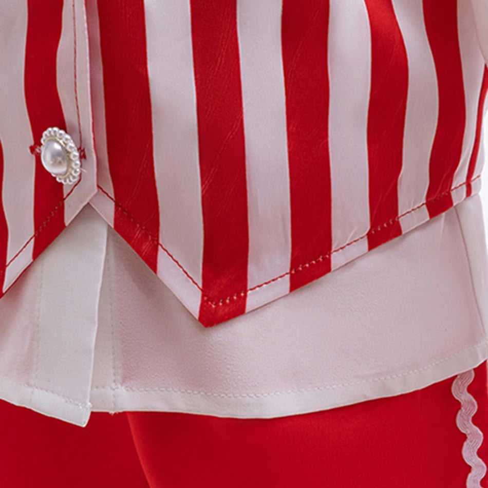 Boys Christmas Suits Xmas Event Festival Party Costume Set Kids Long Sleeves Red White Stripes Bowtie Prom Outfits Toddler Gift