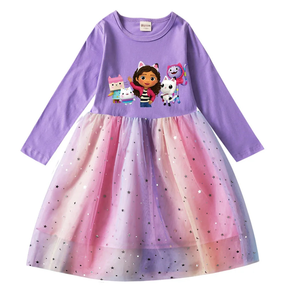 Dress Kids Gaby Chat Clothes Baby Girls Long Sleeve Casual Dresses
