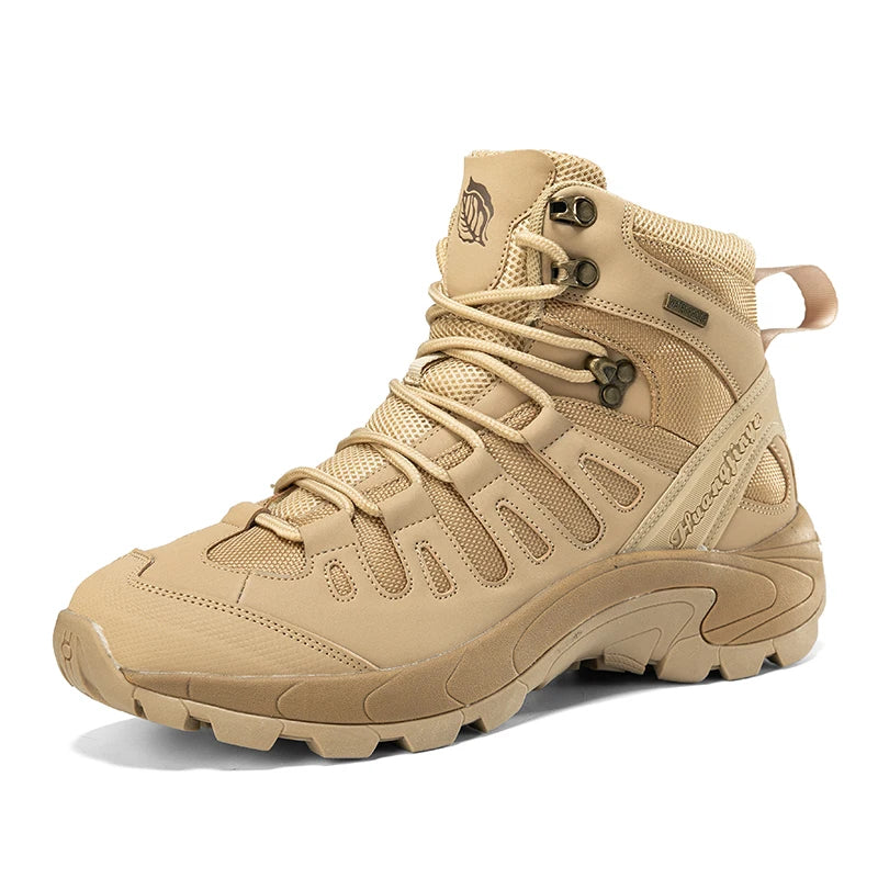 Summer Fashion Men Boots Outdoor Leather Boots Breathable Combat Boots Plus Size 46 Desert Boots Walk Shoes Autumn