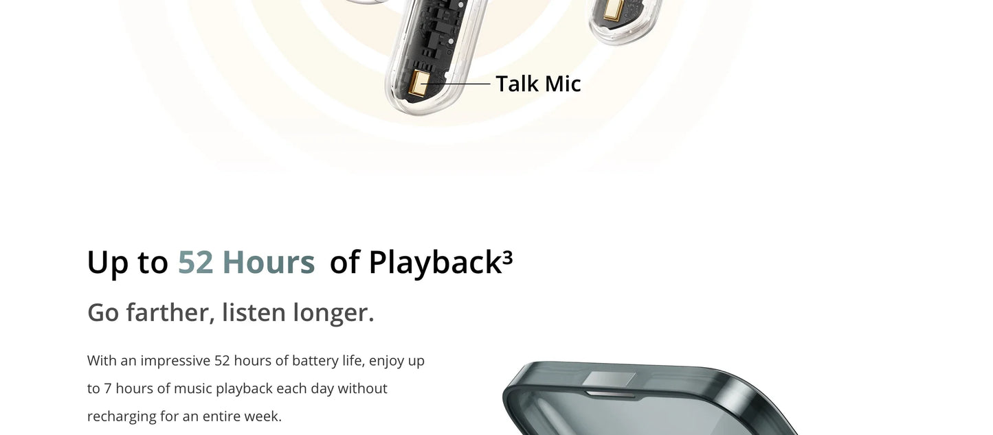 Global Version realme Buds Air 7 TWS Earphone 52dB Noise Cancellation 52 Hours Battery Life 12.4mm Bass Driver LHDC 5.0 IP55