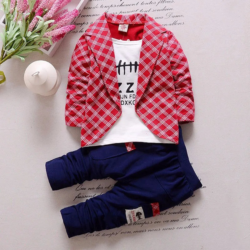 Kid Boy Clothes Gentleman Boy Outfit Children Clothing Long Sleeve Shirt+Pant 2Pcs/Set Baby Outerwear Infant Tracksuit A1274