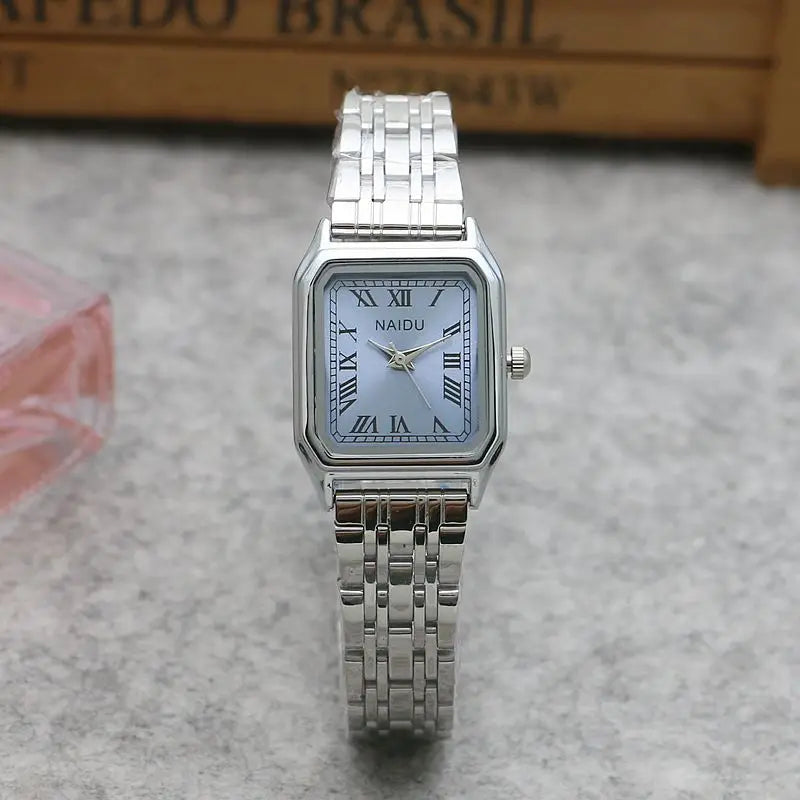 New Brand Steel Band Square Quartz Watch Retro Minimalist Temperament Small Dial Watch Female Student Wristwatch Dropshipping