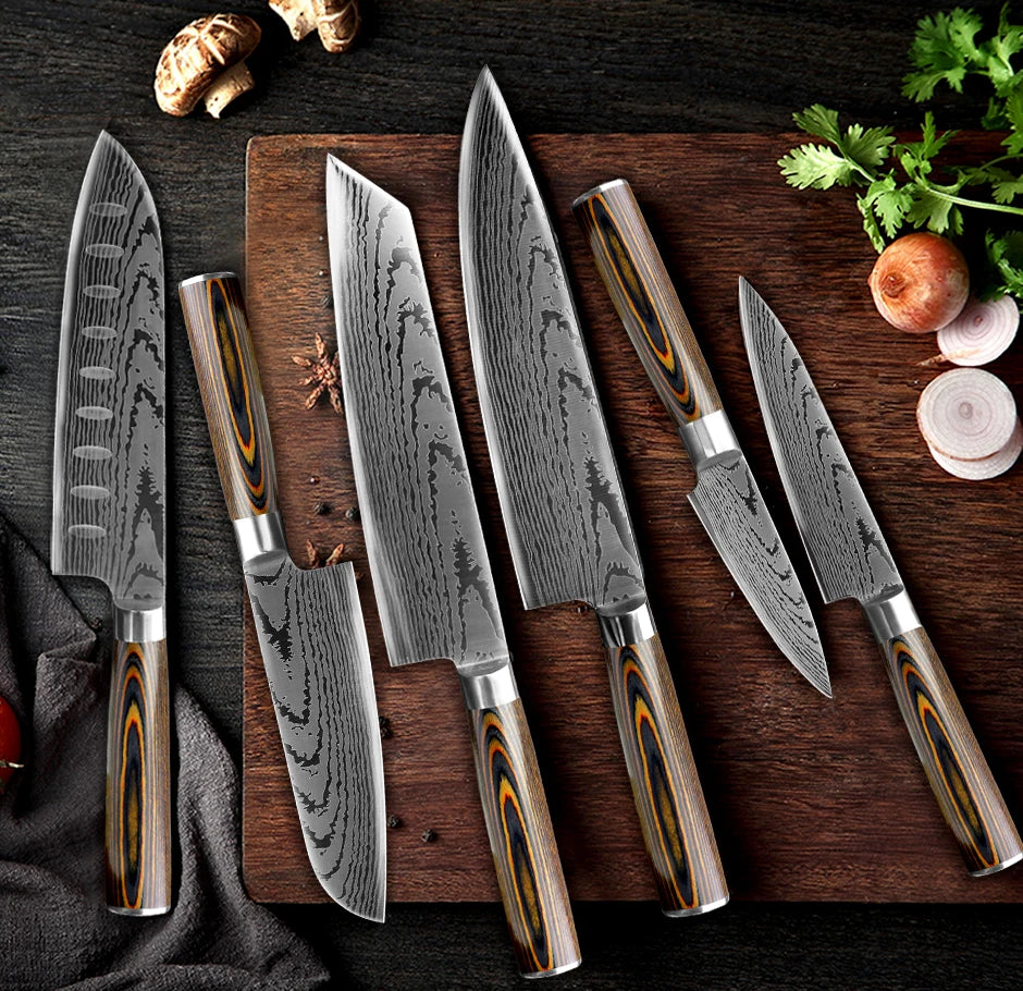 Kitchen Knife Set Chef Knives Japanese 7CR17 440C High Carbon Stainless Steel