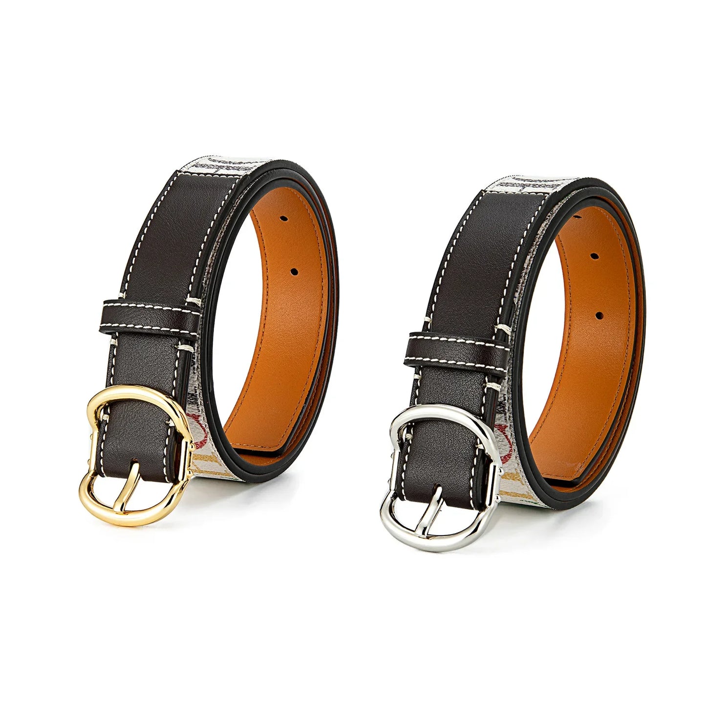 Women's Leather Belt High Quality Casual Trendy Color Letter Print Simple Elegant Waistband Fashion Versatile Strap Hot Sale