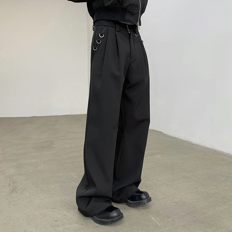 Suit Pants Straight Wide Leg Men Loose Wide Leg Casual Fashion Male Trousers