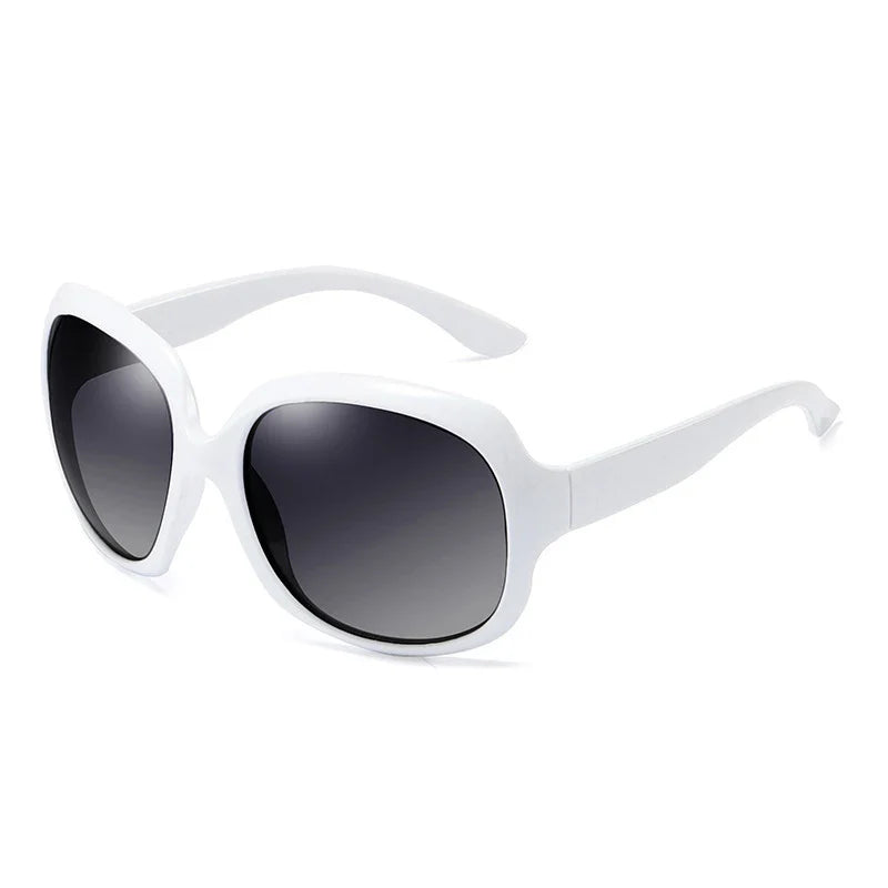 FUQIAN Brand Design Elegant Polarized Oversized Round Sunglasses Women Simple Fashion Big Plastic Ladies Sun Glasses UV400