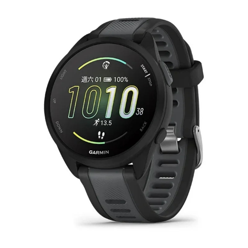 Garmin Forerunner 165 GPS Running Smartwatch AMOLED Touchscreen 11 Days Battery Life Training Metrics and Recovery Insights