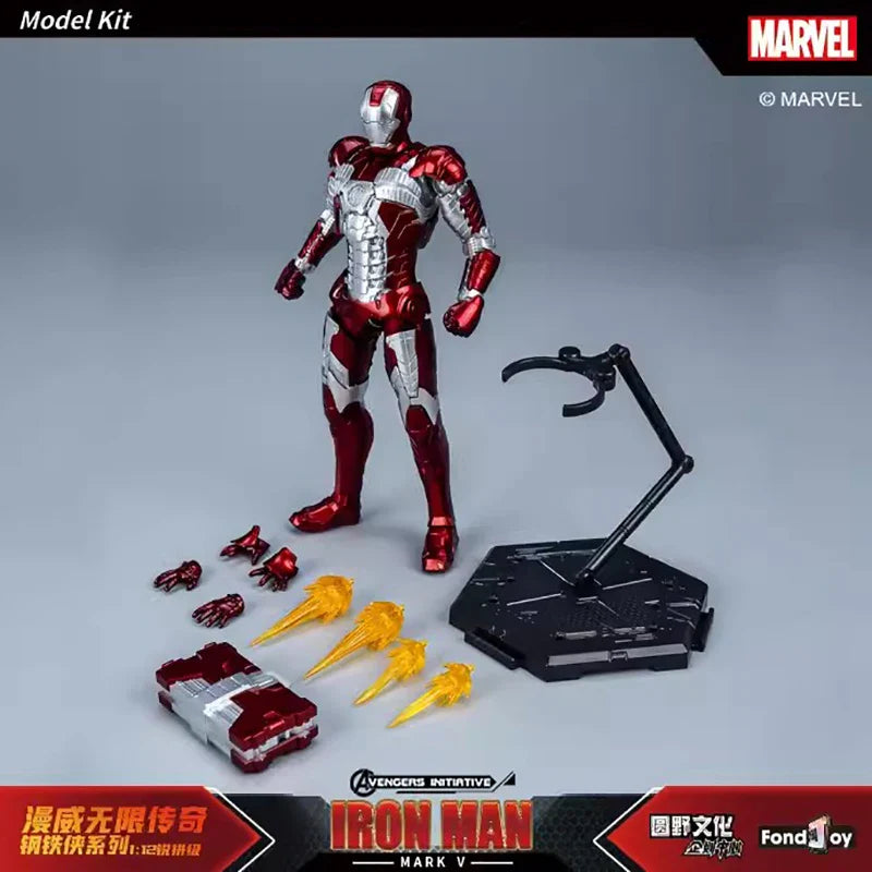 NEW Original Fondjoy Anime Figure Iron Man MK4 Model Kit 1/12 Infinity Saga Ironman Mark 4 Assembly ABS Joint Movable Kid Toys