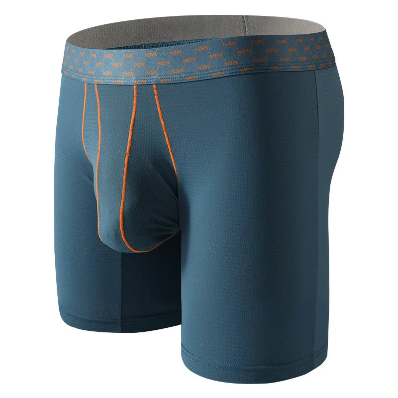 Mens Underwear Ice Silk Boxer Shorts Homme Ropa Breathable U Convex Pouch Panites Man Nylon Middle Waist Underpant Cueca M-XXL
